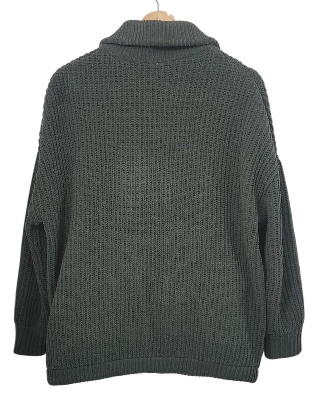 FLX Women's Small Olive Green Textured Fleece Full Zip Jacket Cozy - Picture 3 of 9